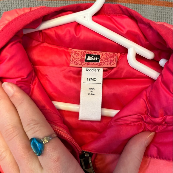 REI Kids pink Puffer Vest - Picture 2 of 3